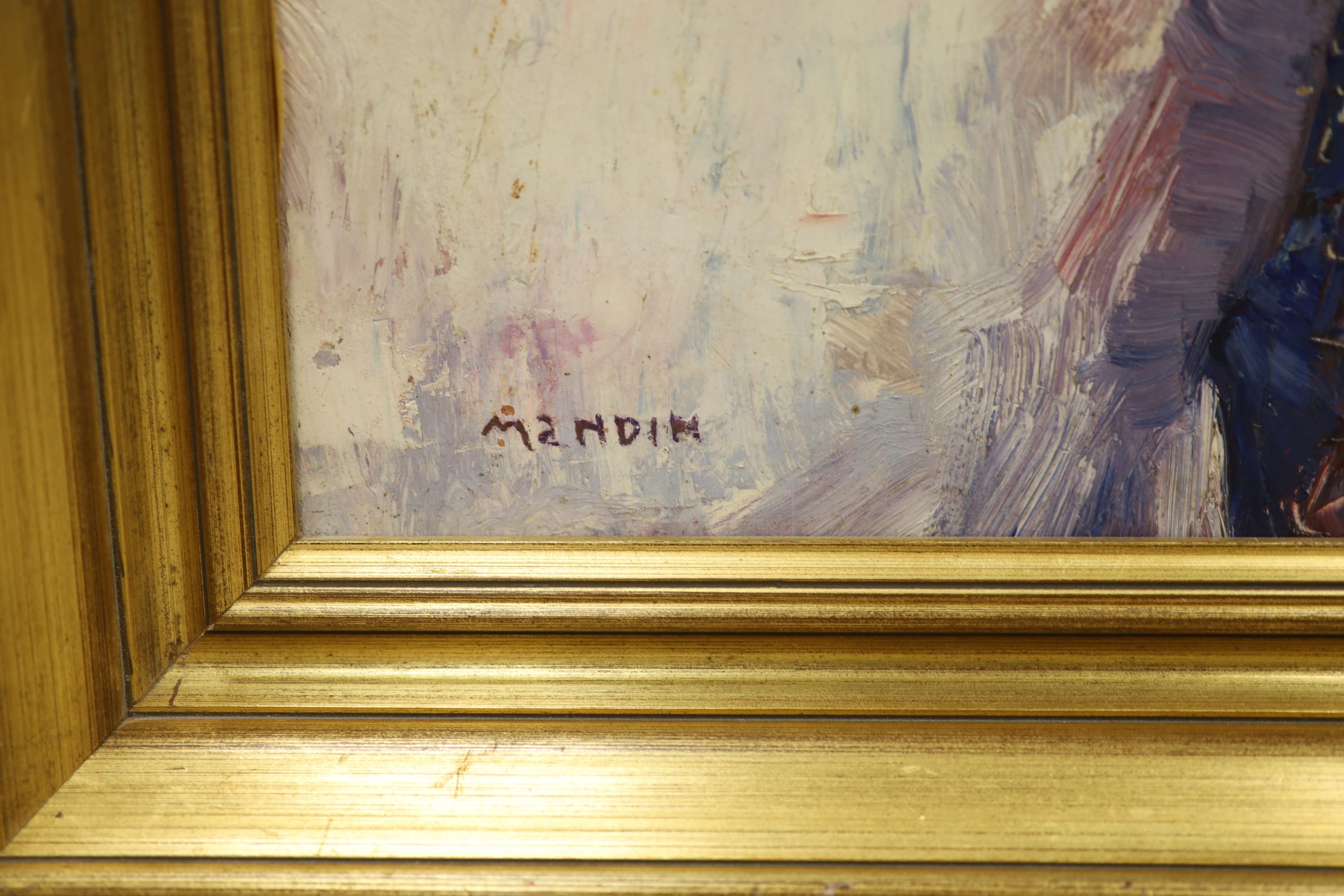 Richard Mandin (French 1909-2002), oil on board, Study of horse's head, signed, 37 x 46cm